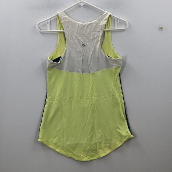 Lululemon First base Blue White First Base Colorblock Racerback Tank Top Sz 6 - Picture 6 of 7